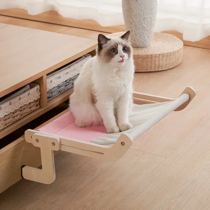 Cat Hammock Wooden Assembly Hanging Bed