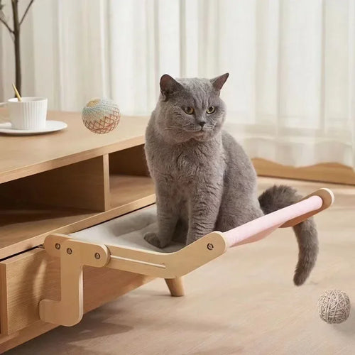 Cat Hammock Wooden Assembly Hanging Bed