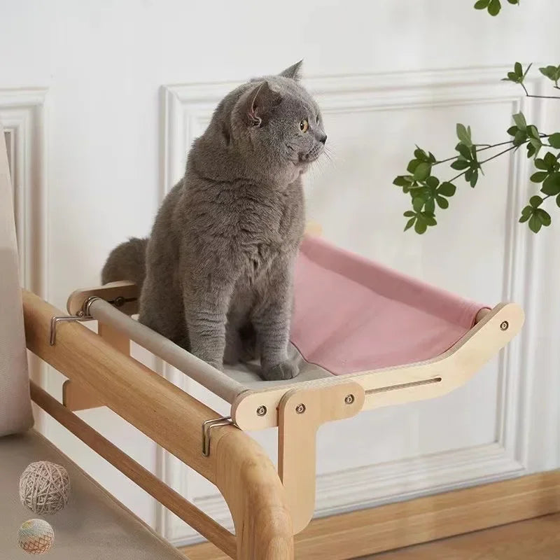 Cat Hammock Wooden Assembly Hanging Bed